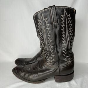 Tomy Lama Cowboy Boots Men’s Size 10 D Dark Brown Style K1305